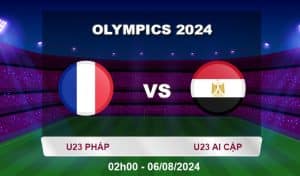 Soi kèo U23 Pháp vs U23 Ai Cập
